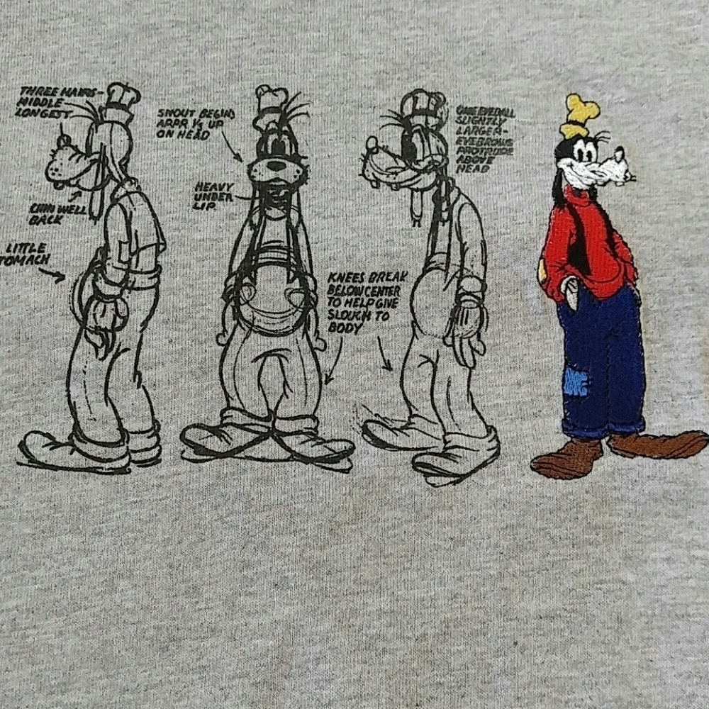 Goofy Gray T-shirt Adult M - Picture 3 of 5